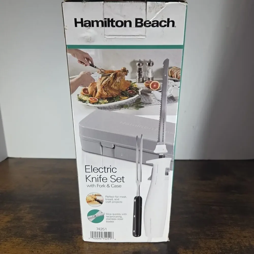 Hamilton Beach Electric Knife Set Carving Meats, Poultry, Bread, Crafts More New